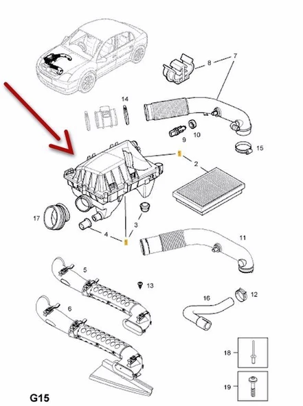 Opel Vectra Hava Filtre Kazanı (2005-2009) 5834069 1.6 ürün görseli 1