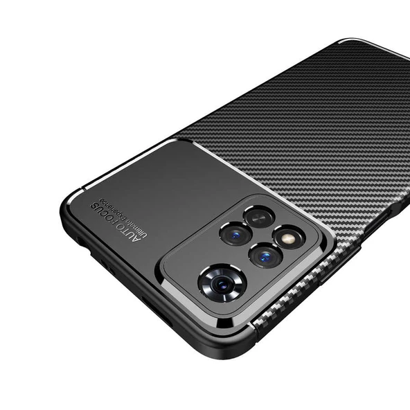 Gpack Xiaomi Redmi Note 11 Pro Kılıf Negro Karbon Görünüm Kamera Korumalı SilikonNano Glass - 2