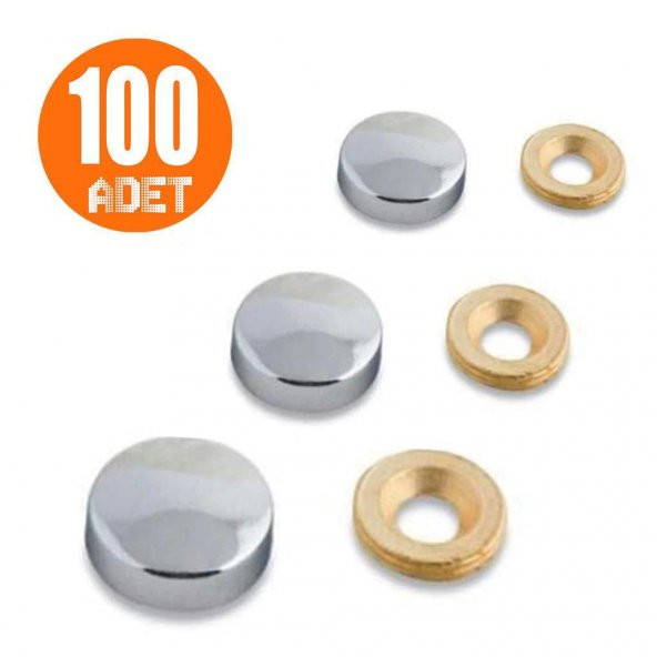 Krom Pta Dekoratif Vida Kapağı Vida Kapak 20 mm (100 ADET)