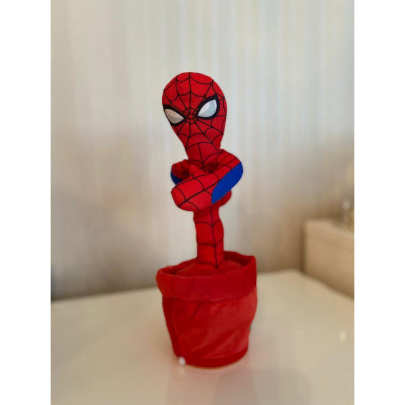 MİLAND Dans Eden Peluş Işıklı Konuşan Çılgın Spiderman Oyuncak Şarjlı ve Kıyafetli