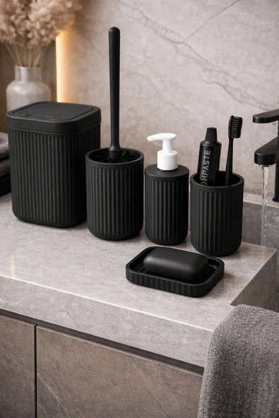 Modern  Banyo Seti – 5 Parça Şık ve Dayanıklı Banyo Aksesuar Seti - Resim 9