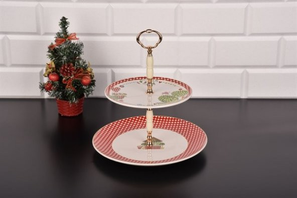 Seramikci Yeni Yıl Garden Katlı Kurabiyelik - 2