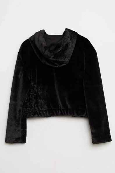 Kısa Kesim Peluş Fermuarlı Mont - Resim 8