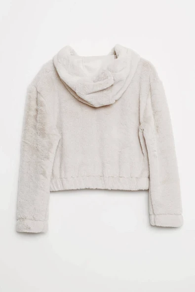 Kısa Kesim Peluş Fermuarlı Mont - Resim 6