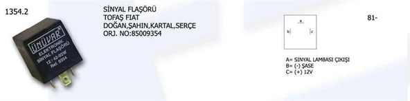 ÜNÜVAR SİNYAL FLAŞÖRÜ FIAT DKŞE 85009354 ürün görseli 1