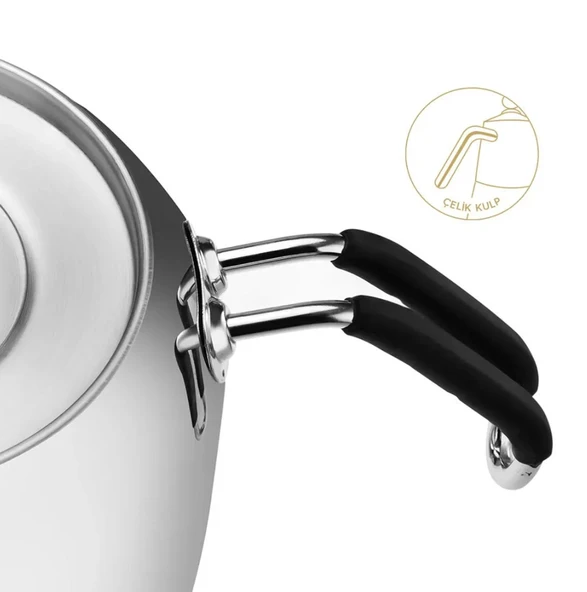 Nehir Modern Midi Çaydanlık - Siyah - Resim 4