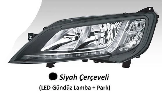 AYFAR FAR MOTORLU SAĞ  FIAT DUCATO MAXI /PEUGEOT BOXER / CITROEN JUMPER ( 2014› ) LED (BALLAST HARİÇ)  SİYAH ÇERÇEVELİ ürün görseli 1