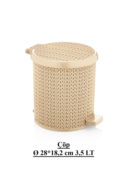 6 Parça Dekoratif Örgü Desenli Banyo ve Çamaşır Seti - Çeyiz Seti - Resim 5