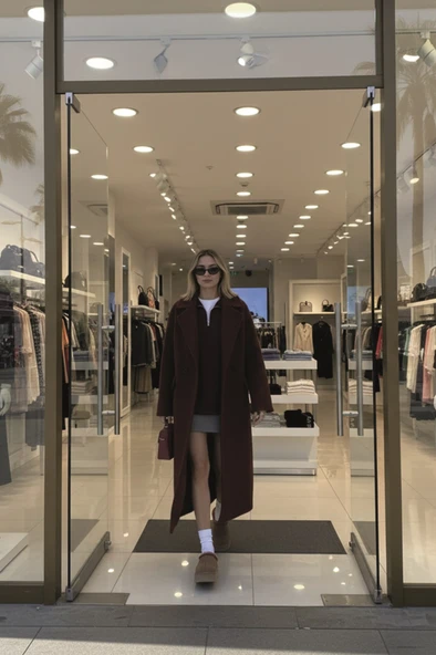 Kışlık Astarlı Detaylı Kadın Kaşmir Kaban - Resim 2