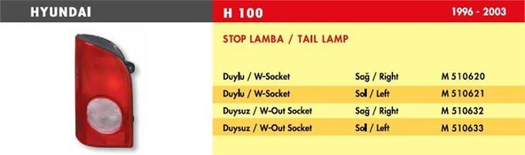 MARS STOP LAMBA HYUNDAI H100 / SOL (DUYLU) ürün görseli 1