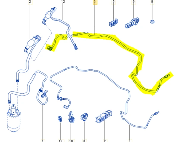 Renault Megane Sport Tourer Mazot Pompa Hortumu (2012-2014) 164460062R 1.5 DCI ürün görseli 1