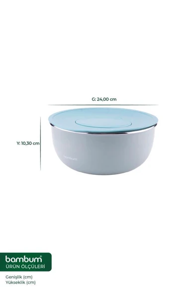 Bambum Nostalji - Karıştırma Kabı Açık Yeşil 24 Cm - Resim 8