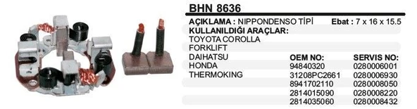 DODO KÖMÜR YUVASI 12V TOYOTA COROLLA/FORKLIFT/DAIHATSU/HONDA/THERMOKING NIPPONDENSO TİP ürün görseli 1