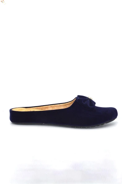 Kadın Lacivert Kurdaleli Kışlık Günlük Ev Terliği , Gelin Çeyiz Terliği - Resim 2