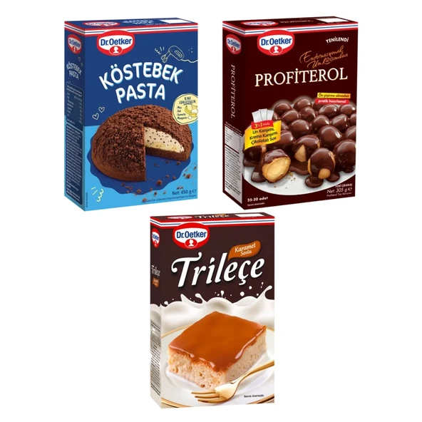 Dr. Oetker Profiterol-Köstebek Pasta-Trileçe 3 lü Set ürün görseli 1