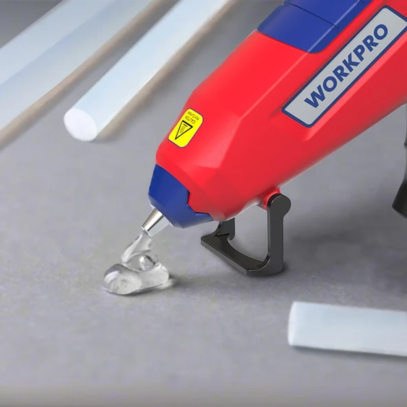 WORKPRO WP432001 7x100mm Sıcak Silikon Tabancası İçin 100 Adet Şeffaf Yedek Silikon/Mum - Resim 5