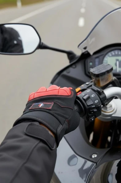 Single Sword Tam Parmak Dokunmatik Özellikli iç ve Dış Koruma Destekli Taktik Motorcu Eldiveni - Resim 4