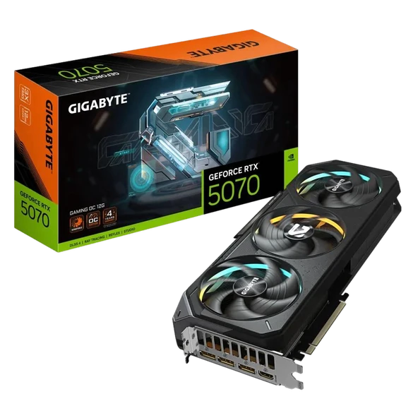 GIGABYTE GeForce RTX 5070 GAMING OC 12G GDDR7 DLSS 4 192 Bit Ekran Kartı GV-N5070GAMING OC-12GD ürün görseli 1