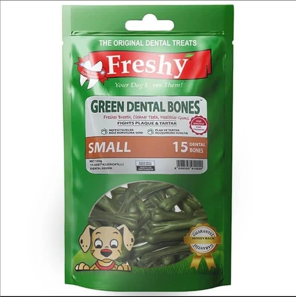 Freshy Green Dental Bones Ağız Kokusu Önleyici Kemikler 150 Gr Small 15 Adet ürün görseli 1