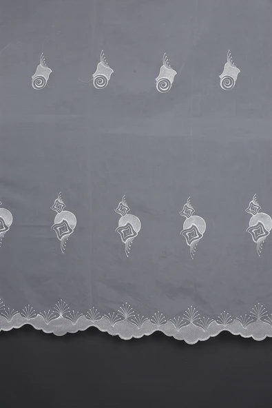 BRODE 1650 DESEN BEYAZ RENK TEK KANAT Hazır dikilmiş Pileli Fon Perde 300*260 cm - Resim 3