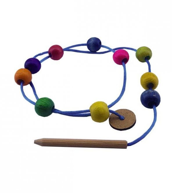 Woodylife Montessori Ahşap Oyuncak Boncuk İp Dizme - 2