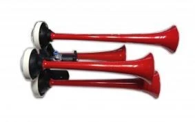 HİDO 24V HAVALI KORNA KIRMIZI 4 BORULU DÜZ ürün görseli 1