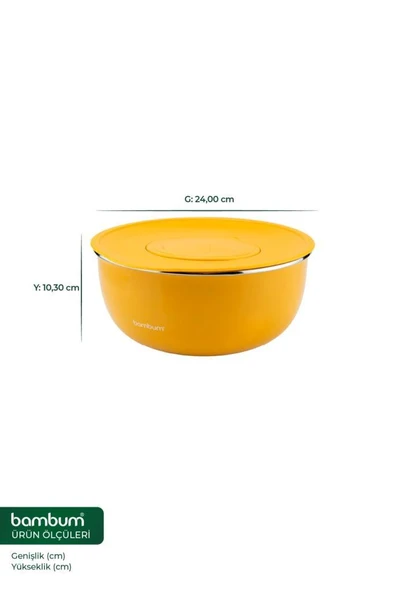 Bambum Nostalji - Karıştırma Kabı Hardal 24 Cm - Resim 5