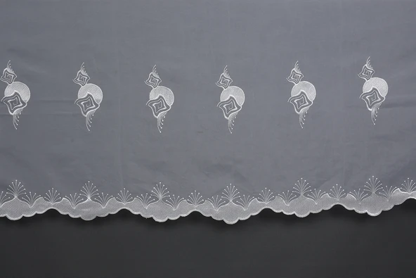 BRODE 1650 DESEN BEYAZ RENK TEK KANAT Hazır dikilmiş Pileli Fon Perde 300*260 cm - Resim 4