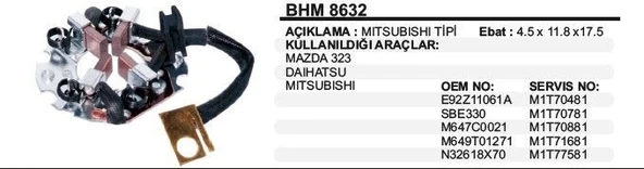 DODO KÖMÜR YUVASI 12V MAZDA 323/DAIHATSU-MITSUBISHI MITSUBISHI TİP ürün görseli 1