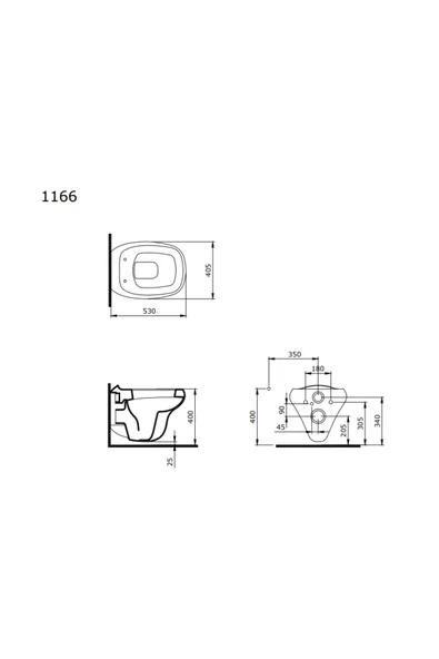 Fenice Asma Klozet Mat Buz Mavisi 1166-029-0128 Kapak Hariç - Resim 2