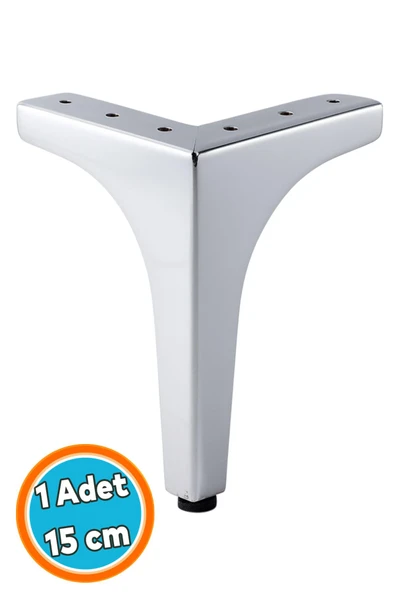 Mobilya Ayağı Modern Koltuk Dayanıklı Üçgen Ünitesi Ayağı Ayakları 15 cm Gümüş Krom Metal - Resim 6