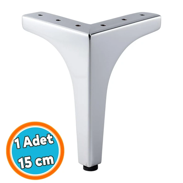 Mobilya Ayağı Modern Koltuk Dayanıklı Üçgen Ünitesi Ayağı Ayakları 15 cm Gümüş Krom Metal ürün görseli 1