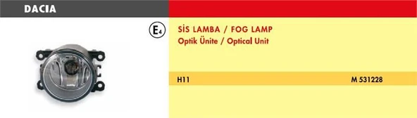 MARS SİS LAMBASI  RENAULT KANGOO 03- /FORD FUSION 03- FOCUS/CONNECT/ MEGANE 02- FIAT PUNTO EVO  L200 ürün görseli 1