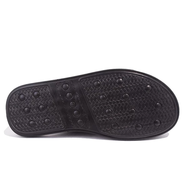 Hammer Jack 578165 Mildura Siyah Ortopedik Burun Kapalı  Erkek Deri Terlik - 4