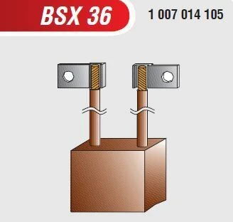 MEGA BSX 36 24V MARŞ KÖMÜRÜ ALFKB ÇİFT KABLOLU SCANIA MAGIRUS MERCEDES VOLVO 12×36X30  (BOSCH TİPİ) ürün görseli 1