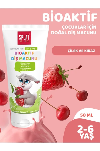 Splat Kids Natural Kiraz ve Çilek Tadında 2-6 Yaş Diş Macunu 50 ml ürün görseli 1