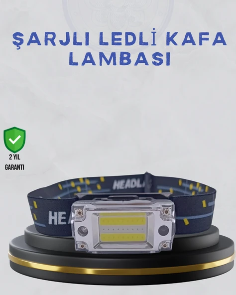 Kompakt LED Kafs Feneri USB Şarjlı Manyetik 2 Işık Modlu 215 Lümen ürün görseli 1