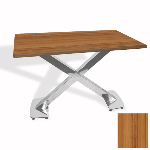 İks Masa Kromnikel (70x120 - Werzalit, Allzalit yada Wermodin Tabla) - Real Teak ürün görseli 1