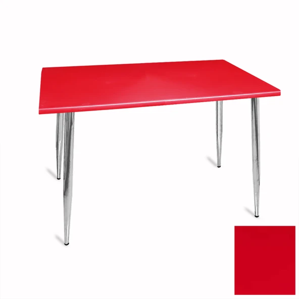 Manolya Mutfak Masası 70x120 Kromnikel (Werzalit, Wermodin ve Allzalit Tabla) - Kırmızı ürün görseli 1