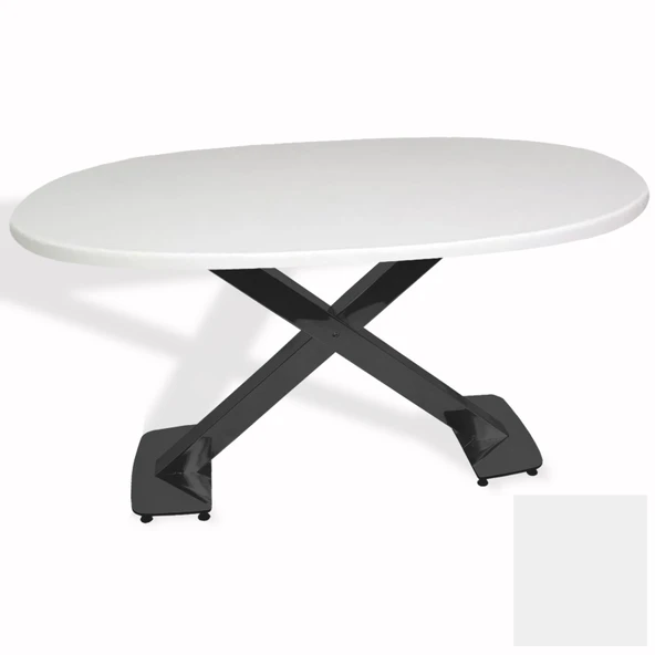 İks Masa ESB Oval (94x146 - Werzalit, Allzalit yada Wermodin Tabla) - Beyaz ürün görseli 1