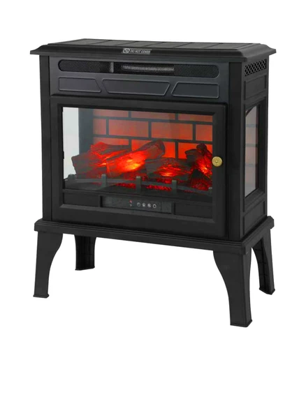 Hoogar German Yeni Nesil 3 Boyutlu Kiremit Desen Elektirikli Ayaklı Fanlı Şömine Soba 65 CM - Resim 4