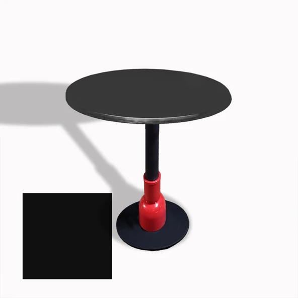 Melody Yuvarlak Masa (ESB) Çap 70cm - (Werzalit, Wermodin ve Allzalit Tabla) - Siyah ürün görseli 1