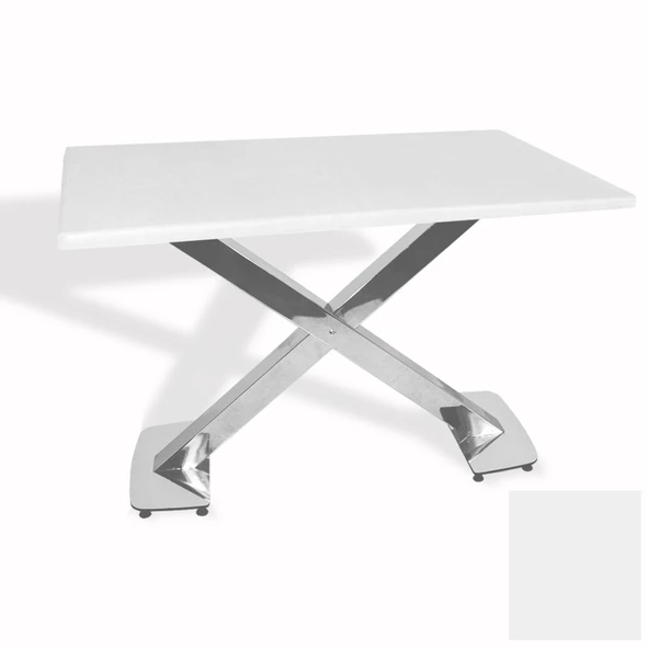 İks Masa Kromnikel (80x140 - Werzalit, Allzalit yada Wermodin Tabla) - Beyaz ürün görseli 1