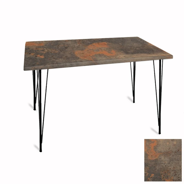 Premıum Mutfak Masası 70x120 ESB (Werzalit, Wermodin ve Allzalit Tabla) - Metalic Oxid 1 ürün görseli 1