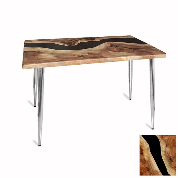 Manolya Mutfak Masası 70x120 Kromnikel (Werzalit, Wermodin ve Allzalit Tabla) - Epoxy ürün görseli 1