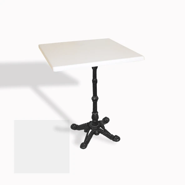 Çipa 1002 Döküm Ayak Kare Masa 60X60 cm - (Werzalit, Wermodin ve Allzalit Tabla) - Beyaz ürün görseli 1