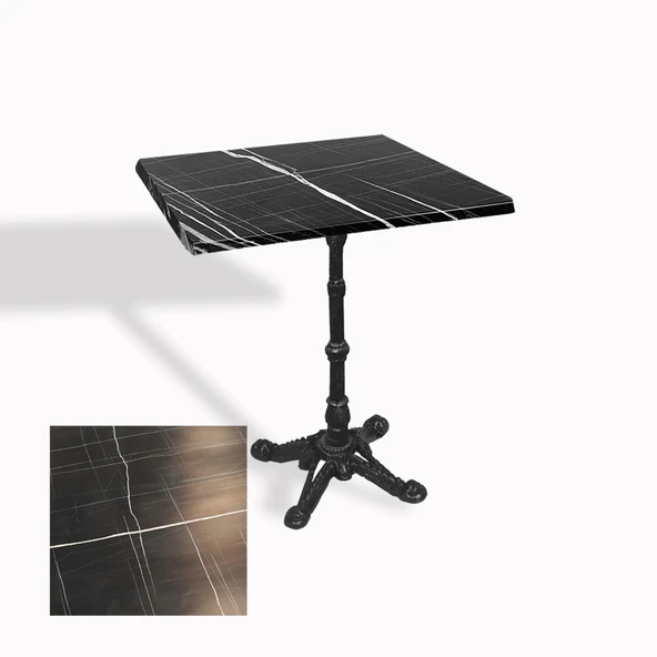 Çipa 1002 Döküm Ayak Kare Masa 80X80 cm - (Werzalit, Wermodin ve Allzalit Tabla) - Palazzo ürün görseli 1