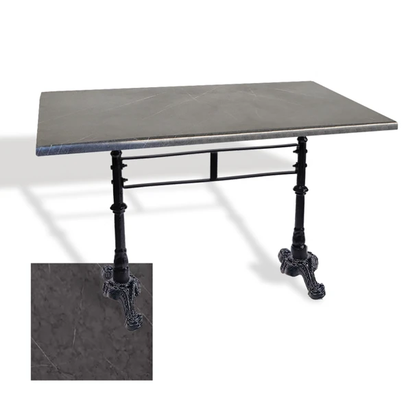 Çipa 3002 Döküm Ayak Masa 80x140 cm - (Werzalit, Wermodin ve Allzalit Tabla) - Grey Marble ürün görseli 1