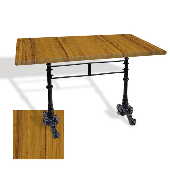 Çipa 3002 Döküm Ayak Masa 80x140 cm - (Werzalit, Wermodin ve Allzalit Tabla) - Real Teak ürün görseli 1