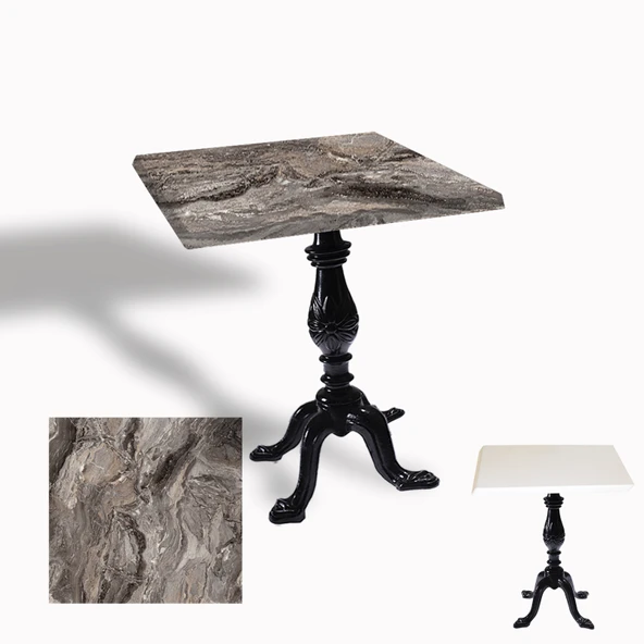 Çipa 1001 Döküm Ayak Kare Masa 60X60 cm - (Werzalit, Wermodin ve Allzalit Tabla) - Sydney ürün görseli 1